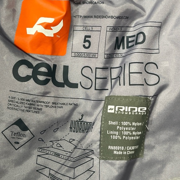 Ride GRAY Snowboard Pants Cell 5 Medium Series 5K Waterproof Teflon BELT pockets - Picture 7 of 16